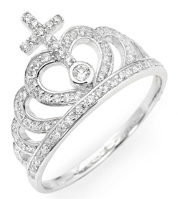 Amen Originálne strieborný prsteň so zirkónmi Crowns AC2 50 mm