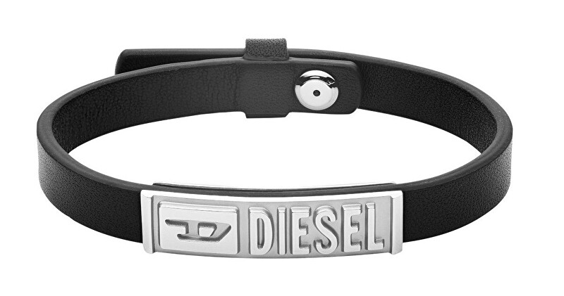 Diesel Čierny kožený náramok DX1226040
